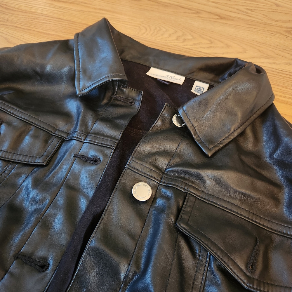 Universal Thread Cropped Black Leather Jacket - image 3